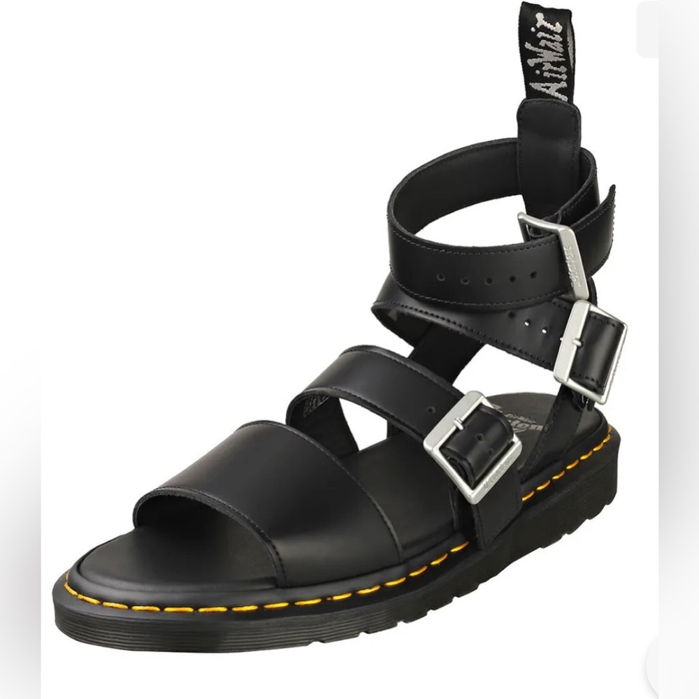 Dr Martens Gryphon Strap Airwair Black walking Sandals women’s sz 8 NEW